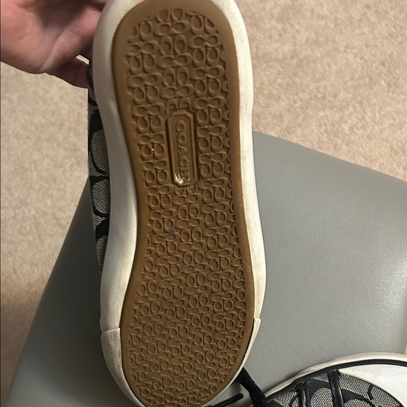 Coach Women's Black Barret Q322 Signature Lace Up Causal Sneaker Shoes Size7 1/2 - Picture 7 of 8